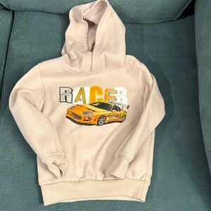 Kids Cream Racer Hoodie